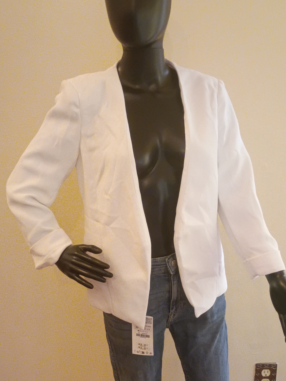Philosophy White Open-Front Blazer